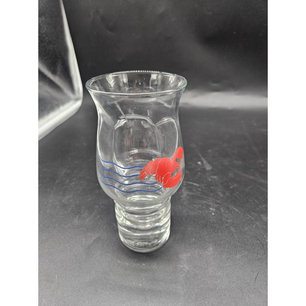 Vintage Libbey 1980's Red Lobster Logo Beer Glass 7" Clear Hurricane Lmtd. Ed.